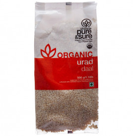 Pure & Sure Organic Urad  Daal   Pack  500 grams